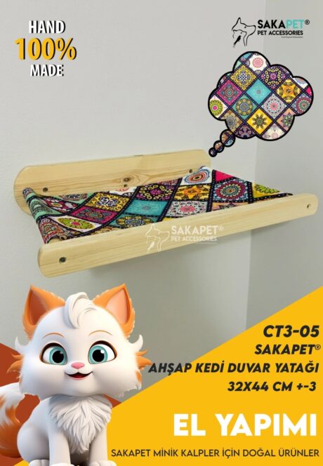 Ahşap Kedi Duvar Yatağı CT3-05
