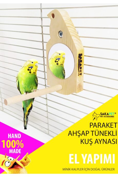 Ahşap Mini Kuş Aynası Model 3