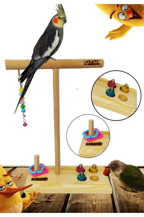 Ahşap T Tünek Zeka Oyunlu